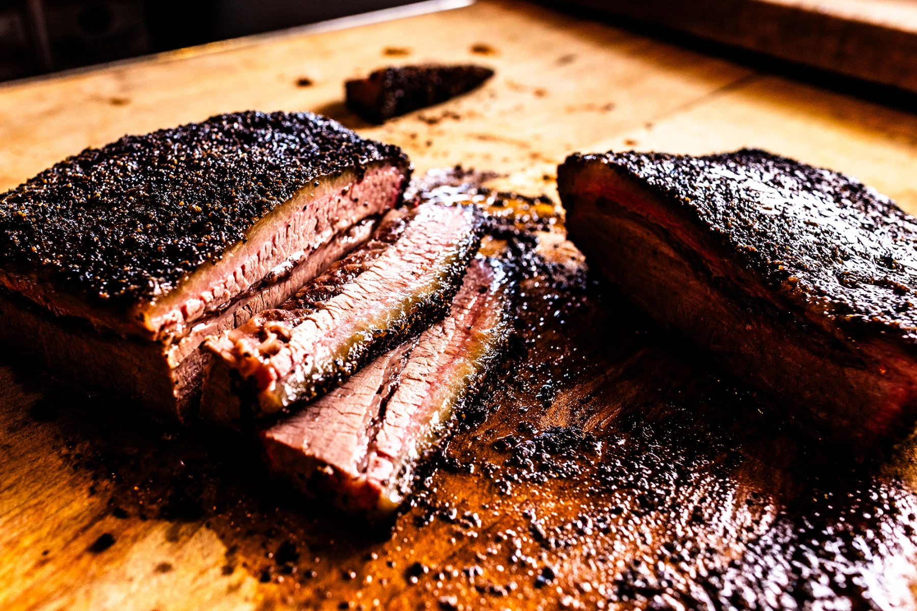 La Barbecue signature dishes El Sancho Loco Sandwich, Brisket, Beef Ribs, Chipotle Slaw